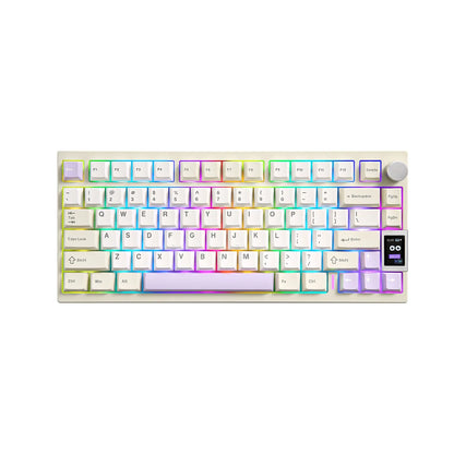 YUNZII AL80 QMK/VIA Alüminyum LCD Mekanik Klavye  Bej / Gateron Zero OUTLET 0403