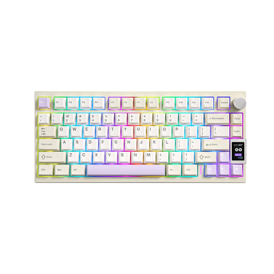 YUNZII AL80 QMK/VIA Alüminyum LCD Mekanik Klavye  Bej / Gateron Zero OUTLET TS-A1-4-1