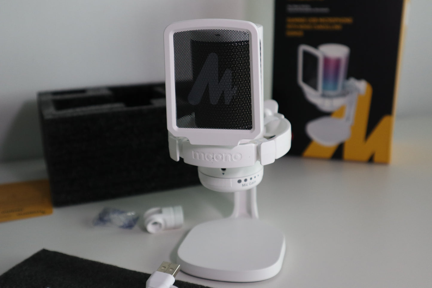 Maono DGM20 Condenser USB Mikrofon BEYAZ OUTLET 0054