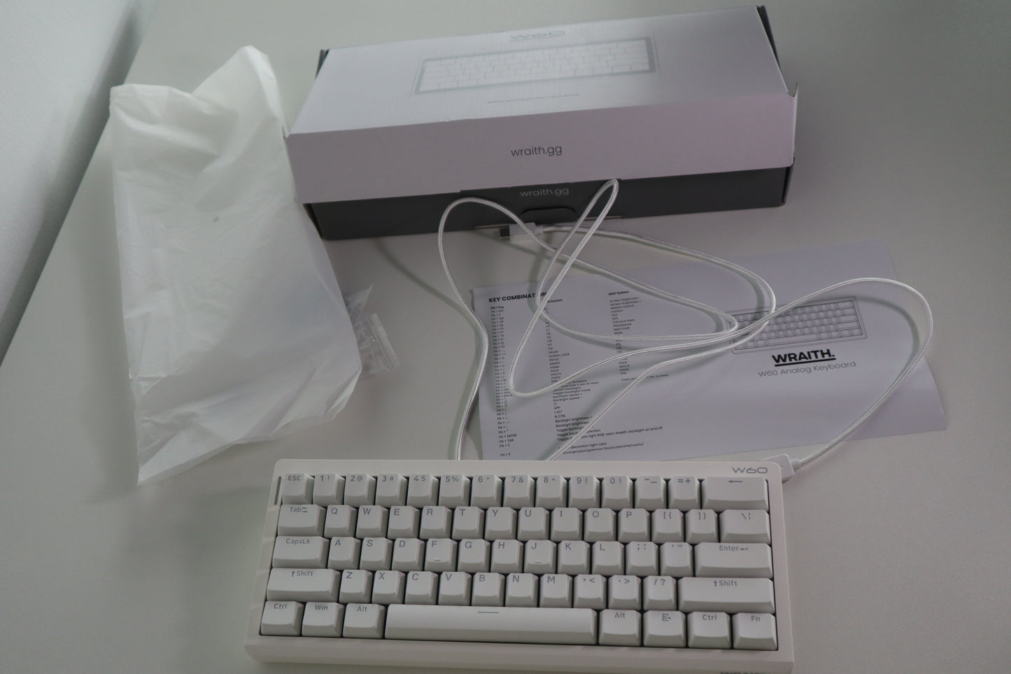 Wraith W60 Klavye (Manyetik Switch / HE) Beyaz OUTLET 0226