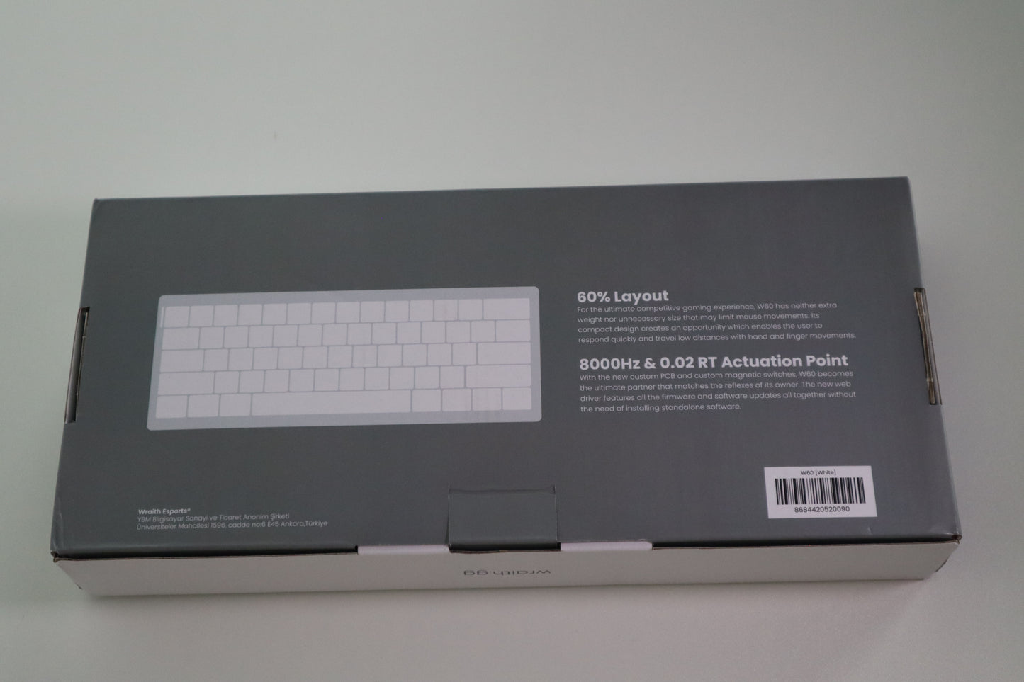 Wraith W60 Klavye (Manyetik Switch / HE) Beyaz OUTLET 0226