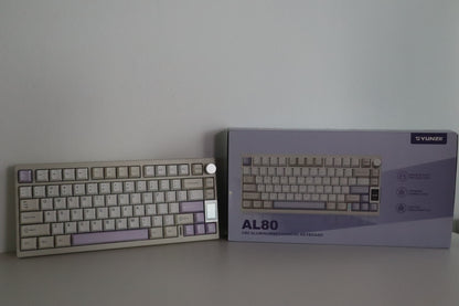 YUNZII AL80 QMK/VIA Alüminyum LCD Mekanik Klavye  Bej / Gateron Zero OUTLET 0403