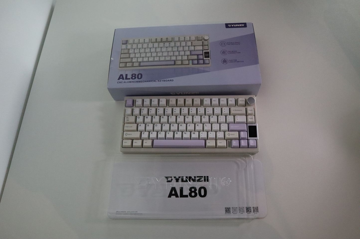 YUNZII AL80 QMK/VIA Alüminyum LCD Mekanik Klavye  Bej / Gateron Zero OUTLET 0403
