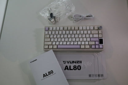 YUNZII AL80 QMK/VIA Alüminyum LCD Mekanik Klavye  Bej / Gateron Zero OUTLET 0403