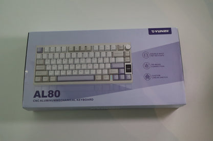 YUNZII AL80 QMK/VIA Alüminyum LCD Mekanik Klavye  Bej / Gateron Zero OUTLET 0403