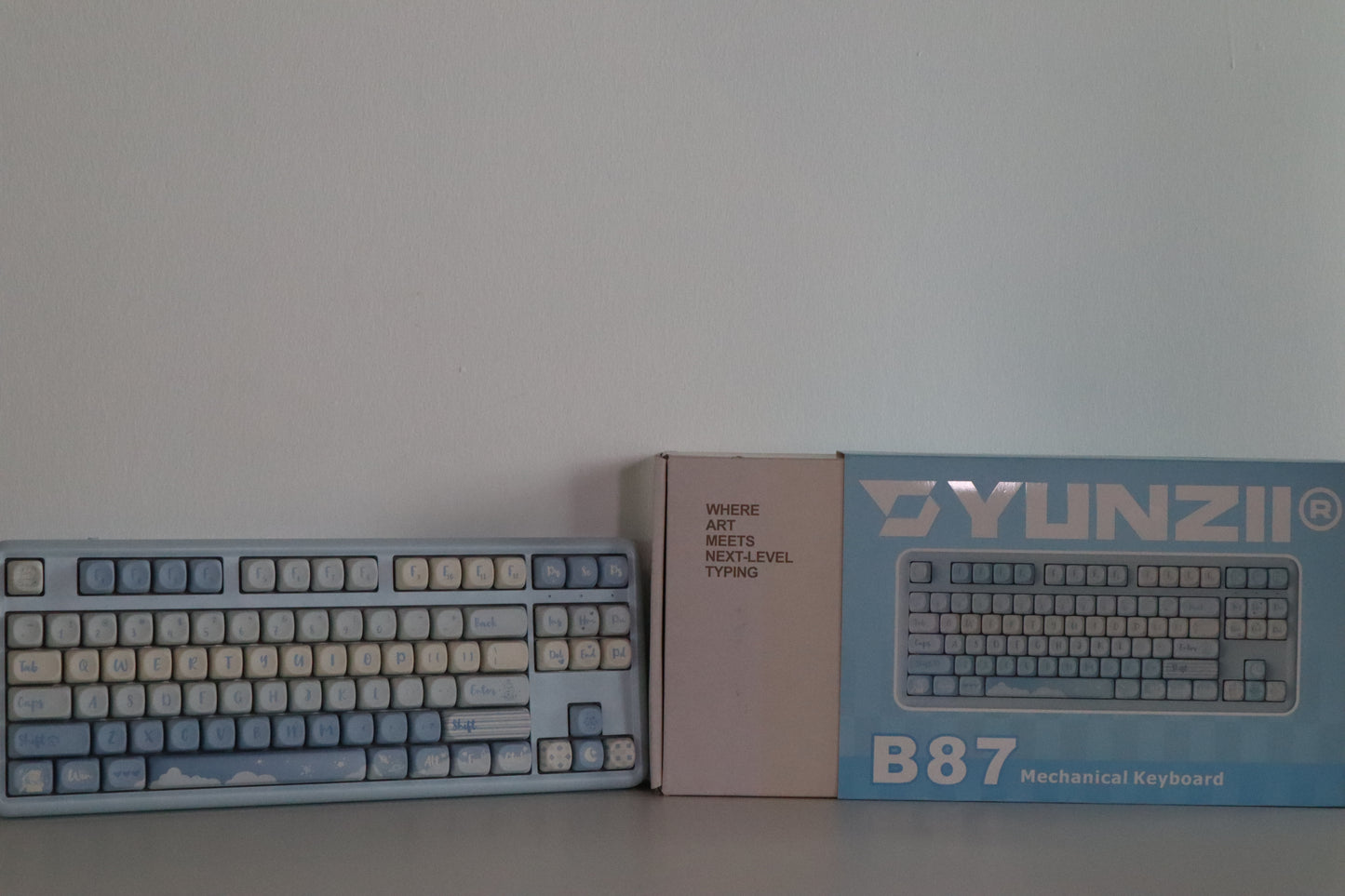 YUNZII B87 Mekanik Klavye Mavi / Ayıcık Tema / Cocoa Cream V2 OUTLET 0202