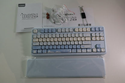 YUNZII B87 Mekanik Klavye Mavi / Ayıcık Tema / Cocoa Cream V2 OUTLET 0202