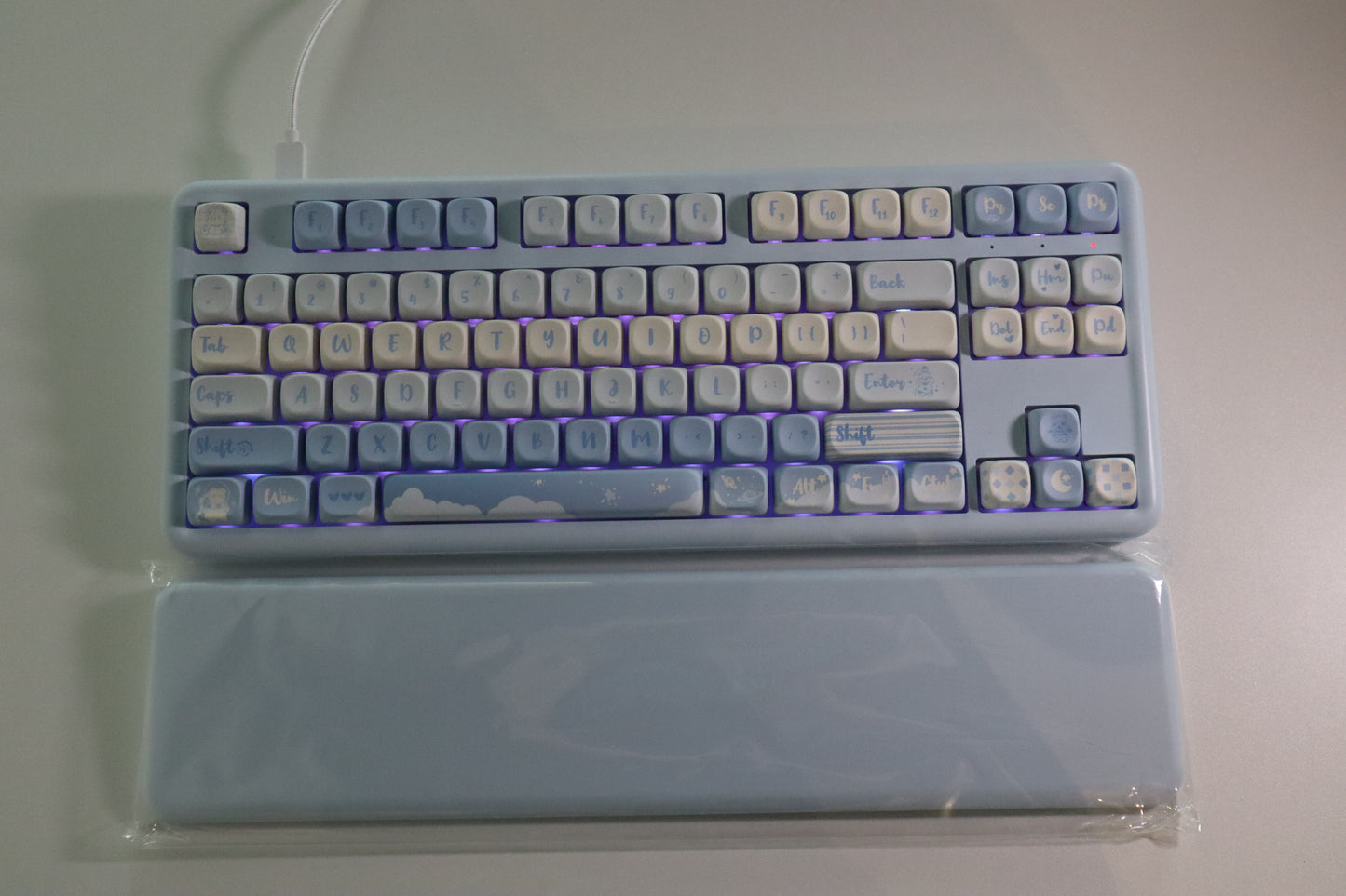 YUNZII B87 Mekanik Klavye Mavi / Ayıcık Tema / Cocoa Cream V2 OUTLET 0202