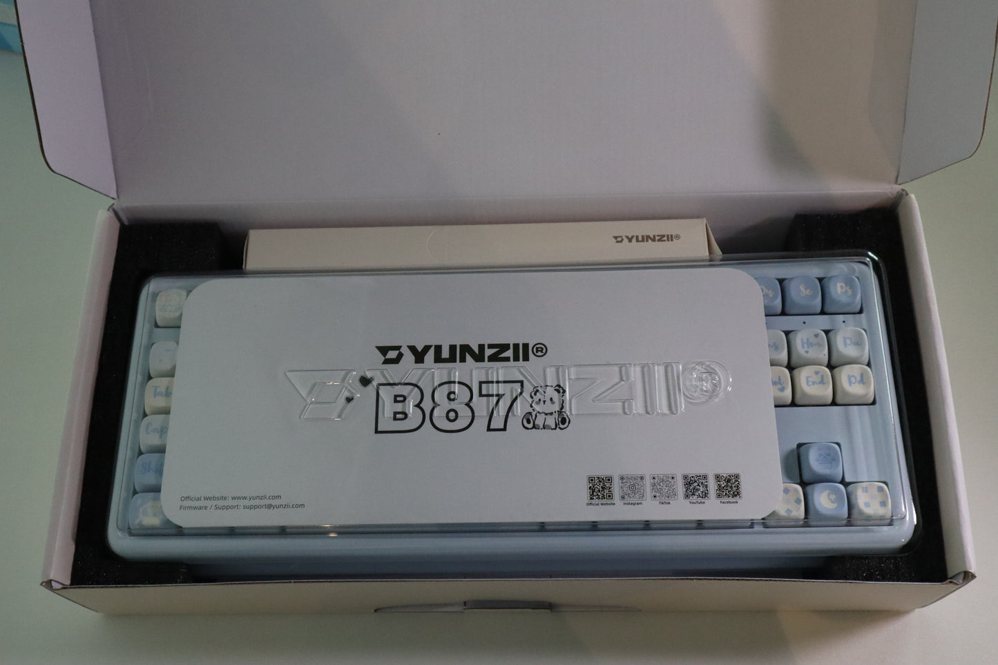 YUNZII B87 Mekanik Klavye Mavi / Ayıcık Tema / Cocoa Cream V2 OUTLET 0202
