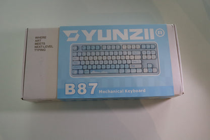 YUNZII B87 Mekanik Klavye Mavi / Ayıcık Tema / Cocoa Cream V2 OUTLET 0202