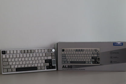 YUNZII AL80 QMK/VIA Alüminyum LCD Mekanik Klavye Gümüş / Cocoa Cream V2 OUTLET 0395