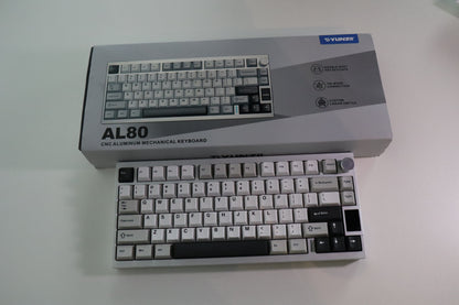 YUNZII AL80 QMK/VIA Alüminyum LCD Mekanik Klavye Gümüş / Cocoa Cream V2 OUTLET 0395