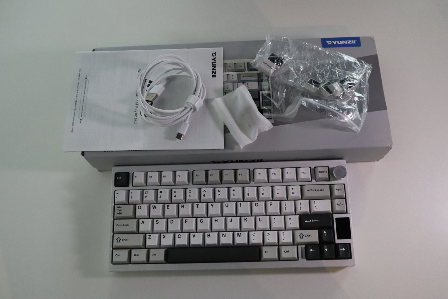YUNZII AL80 QMK/VIA Alüminyum LCD Mekanik Klavye Gümüş / Cocoa Cream V2 OUTLET 0395