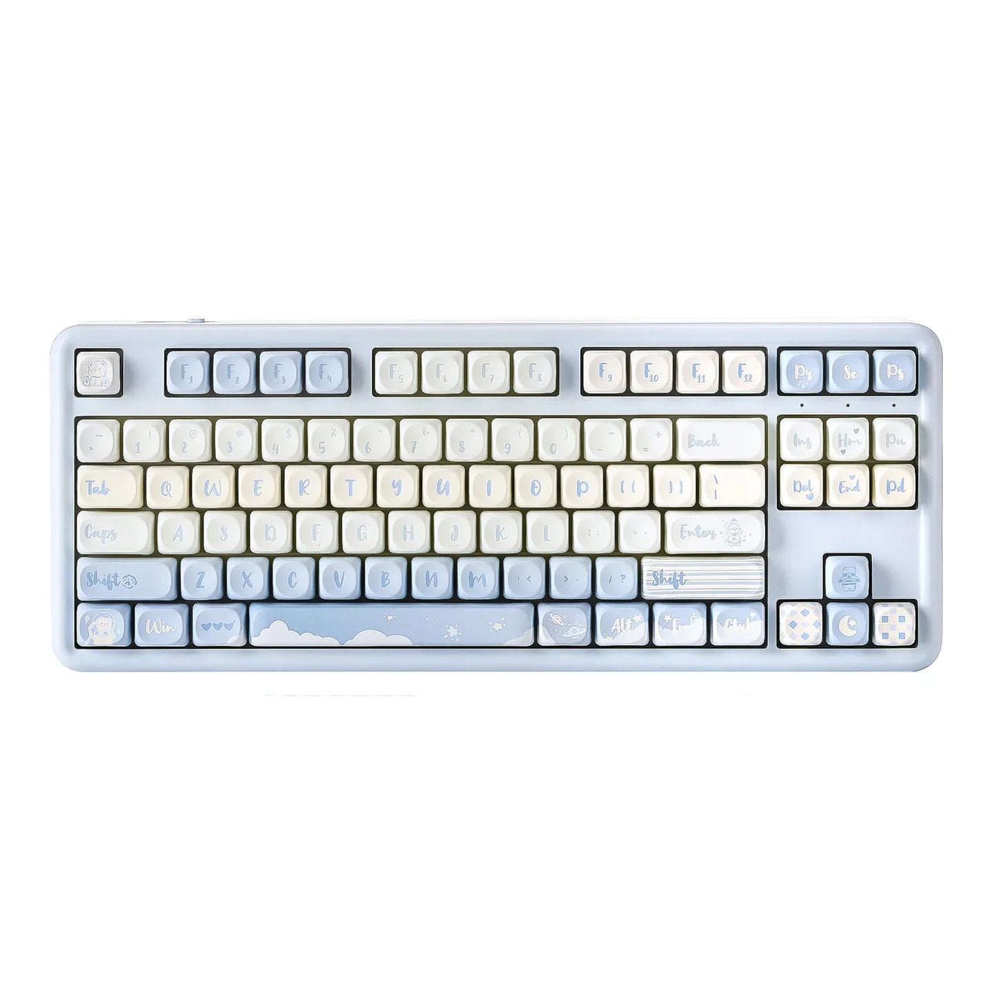 YUNZII B87 Mekanik Klavye Mavi / Ayıcık Tema / Cocoa Cream V2 OUTLET 0202